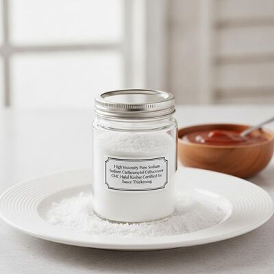 품질 High Viscosity Pure Sodium Carboxymethyl Cellulose Powder CMC Halal Kosher Certified for Sauce Thickening 공장